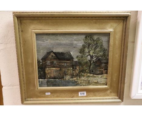 Oil Painting with label to verso ' Kentish Mill ' signed and dated R Evans 1941