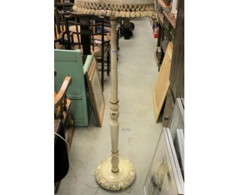 Cream and Gilt Finished Standard Lamp 