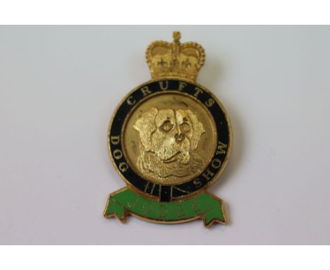 Gilt and enamel Crufts judge badge 