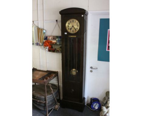 A 1920's oak grandfather clock