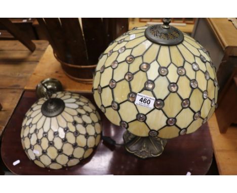 A Tiffany style lamp with matching ceiling light