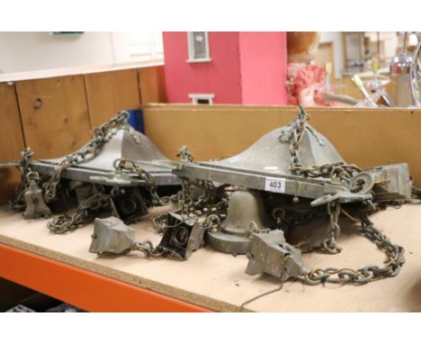 Pair of Brass Arts and Crafts Light Fittings 