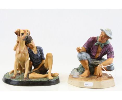Two Royal Doulton ceramic figures to include; Beachcomber HN2487 & Buddies HN2546