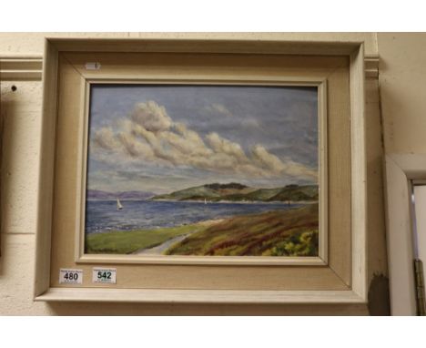 Charles McCash Oil on Board Seascape titled to verso Carrick Roads, Cornwall, signed
