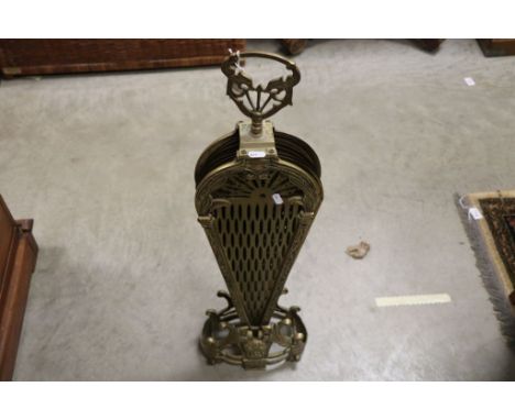 Brass Peacock Tail Fan Fire Screen