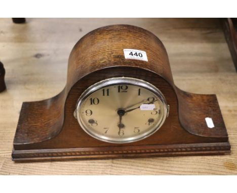 1930's / 40's Oak Cased Napoleon Hat Mantle Clock