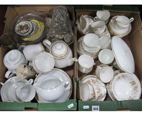 Adderley China Tea Service, glass vase, Elizabethan part tea service:- Two Boxes
