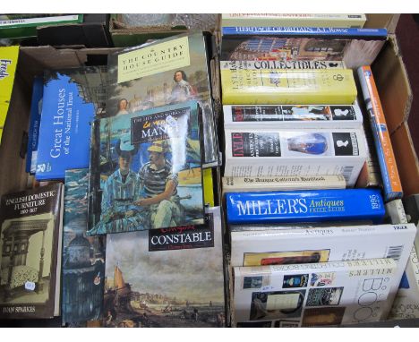 Two Boxes of Modern Books on Art and Antiques, to include Millers guides, Lyles guides, English domestic, furniture 1100 - 18