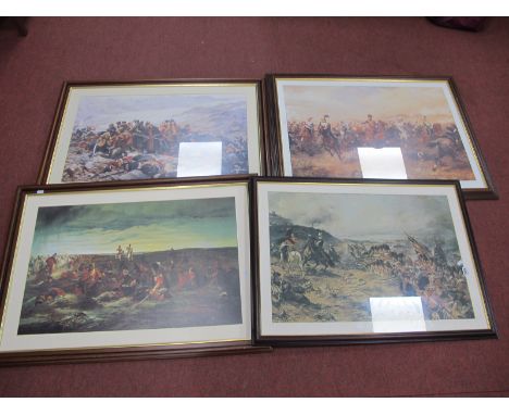 'The Charge of the light Brigade' colour print, 52 x 76cm; three others similar. (4)