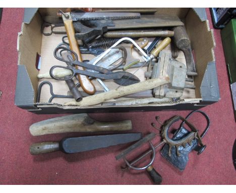 Ful-Use Vice, saws, roofing tools, etc:- One Box