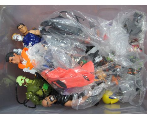 Action Man Figures, including 2000 Mattel, 1984 &amp; 1999 Hasbro, clothing, motorbike, jeep, McDonald's figures.