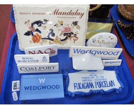 Ceramic Advertising Shop Display Signs, Mason's 'Mandalay' 16 x 23cm, Nao, Wedgwood, Coalport, Worcester, Fuckagawa, Aynsley 