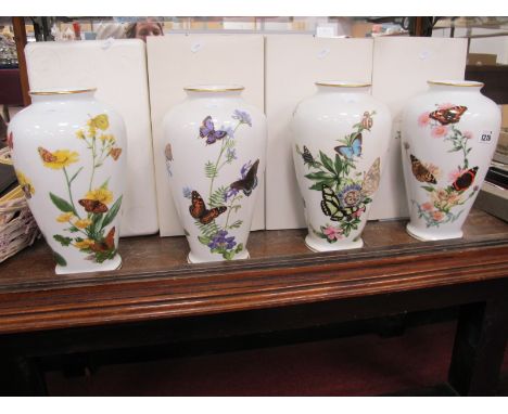 John Wilkinson for Franklin Mint Butterfly Vases (4).