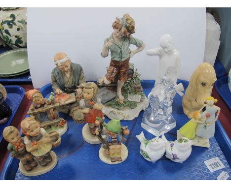 Hummel Figurines, Capodimonte, Coalport, Sylvac, Hammersley, etc:- One Tray