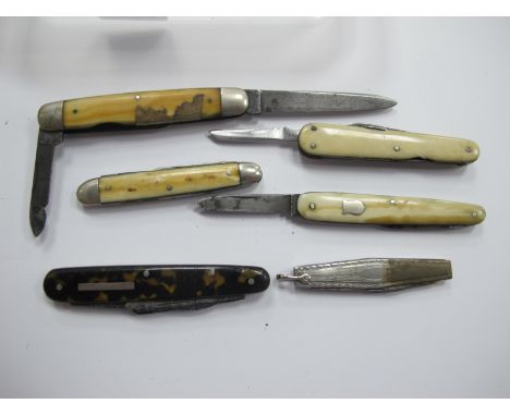 An Early XX Century Turner and Co, Sheffield Three Blade Pen Knife, with ivory scales and white metal bolsters, 9cm closed, t