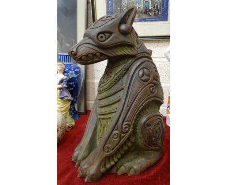 Seamus Moran,&nbsp;Celtic War Dog,&nbsp; a bronzed resin sculpture, 39cm high, (af, one toe chipped). 