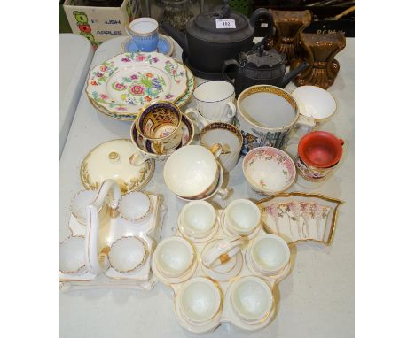 Two Victorian ceramic egg stands and a quantity of 19th century&nbsp;&nbsp;Continental and&nbsp; English porcelain tea-ware,&