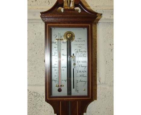 A modern stick barometer by Sewills, Liverpool, 96cm. 