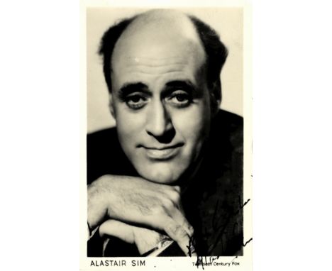 SIM ALISTAIR: (1900-1976) Scottish Character Actor. Vintage signed postcard photograph of the actor in a head and shoulders p