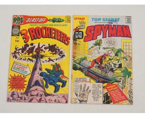 BLAST-OFF #1 &amp; SPYMAN #1 (2 in Lot) - (1965/1966 - HARVEY) - Includes the first appearance and origin of Spyman + the fir
