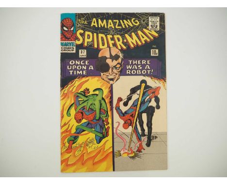 AMAZING SPIDER-MAN #37 - (1966 - MARVEL - UK Price Variant) - First appearances of Norman Osborn and Robot-Master + Spider-Ma