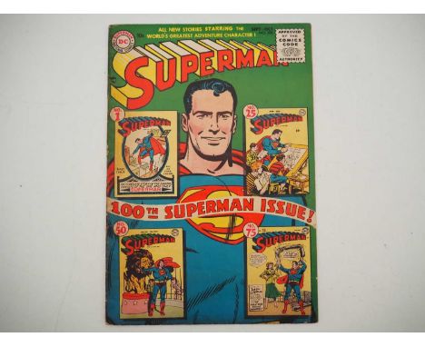 SUPERMAN #100 (1955 - DC) - 100th Milestone issue with the origin of Superman retold - Cover art by Win Mortimer, Al Plastino