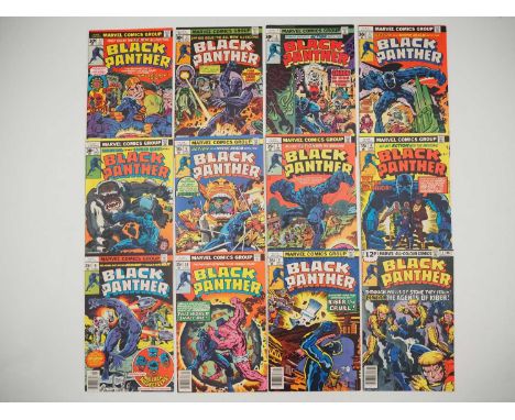 BLACK PANTHER #1, 2, 3, 4, 5, 6, 7, 8, 9, 10, 11, 12 (12 in Lot) - (1977/1978 - MARVEL - US &amp; UK Price Variant) - Unbroke