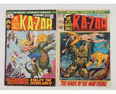 ASTONISHING TALES #12 &amp; 13 (2 in Lot) - (1972 - MARVEL - US &amp; UK Price Variant) - Includes the first appearance of Ma