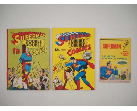 SUPERMAN DOUBLE DOUBLE COMICS #2 &amp; 3 + SUPERMAN WORLD ADVENTURE LIBRARY #2 (3 in Lot) - Superman Double Double #2 compris
