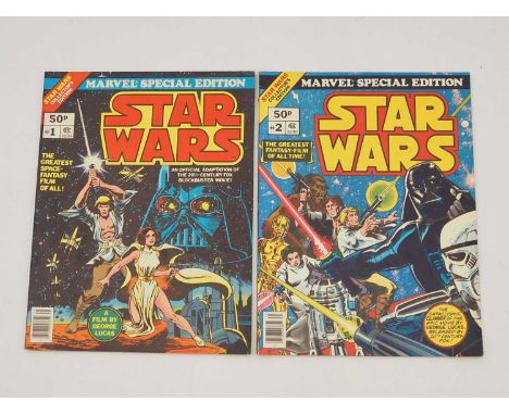 STAR WARS: MARVEL TREASURY EDITIONS #1 &amp; 2 (2 in Lot) - (1977 - MARVEL - UK Price Variant) - Full colour large format spe