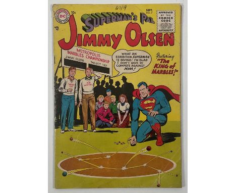 SUPERMAN'S PAL JIMMY OLSEN #7 (1955 - DC) - "The King of Marbles!" - Cover and interior art by Curt Swan - a condition report