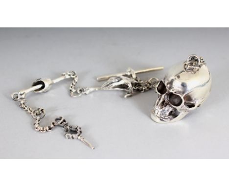 A SILVER SKULL AND CHAIN.