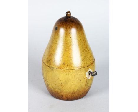 A GOOD PEAR TEA CADDY.  6.5ins.