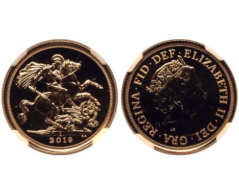 INDIA. Elizabeth II, 1952-2022. Gold Sovereign, 2019 I. MMTC-PAMP on licence from the Royal Mint. Fifth crowned portrait of H