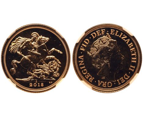 INDIA. Elizabeth II, 1952-2022. Gold sovereign, 2018 I. MMTC-PAMP on licence from the Royal Mint. Fifth crowned portrait of H