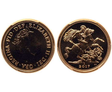 INDIA. Elizabeth II, 1952-2022. Gold Sovereign, 2017 I. MMTC-PAMP on licence from the Royal Mint. Fifth crowned portrait of H