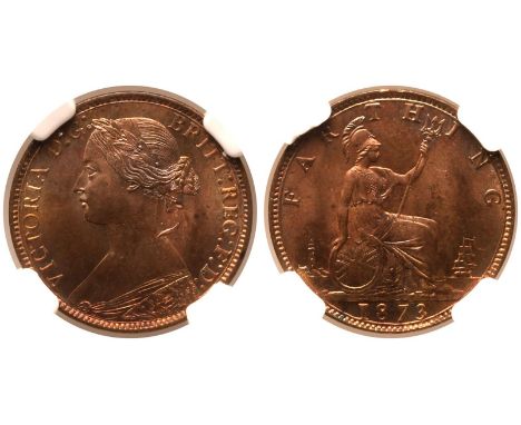 UNITED KINGDOM. Victoria. Bronze Farthing, 1873. London. Obv: Second laureate portrait 'Bun Head' of Queen Victoria facing le