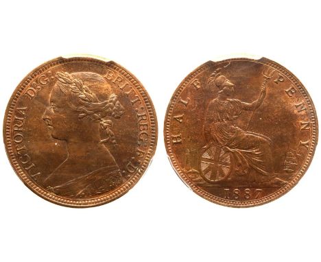 UNITED KINGDOM. Victoria, 1837-1901. Bronze Halfpenny, 1887. Royal Mint. Laureate bust of Queen Victoria facing left; VICTORI