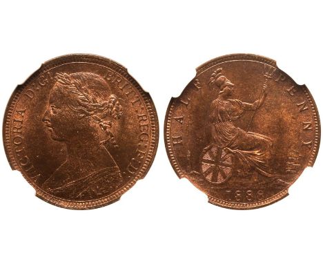 UNITED KINGDOM. Victoria, 1837-1901. Bronze Halfpenny, 1888. Royal Mint. Laureate bust of Queen Victoria facing left; VICTORI