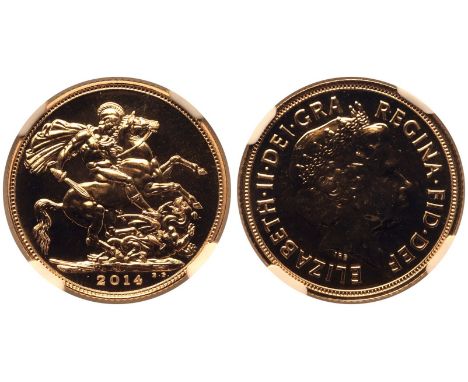 INDIA. Elizabeth II, 1952-2022. Gold Sovereign, 2014 I. MMTC-PAMP on licence from the Royal Mint. Fourth crowned portrait of 