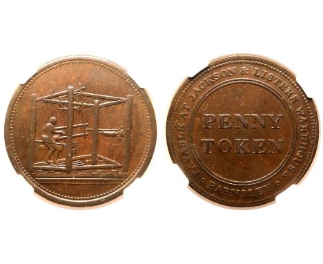 UNITED KINGDOM. YORKSHIRE, BARNSLEY. Jackson and Listers Warehouse. Copper Penny Token, 1812. Jackson &amp; Lister were linen