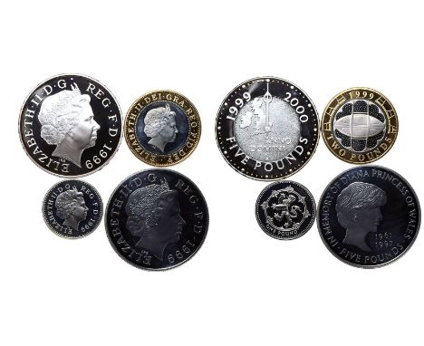 UNITED KINGDOM. Lot of 4 silver coins, in the original box as issued by the Mint and the certificate of authenticity (COA).Co