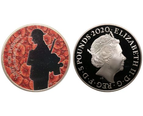 UNITED KINGDOM. Elizabeth II, 1952-2022. Silver 5 Pounds, 2020. Royal Mint. Proof. Issued to commemorate the centenary of the