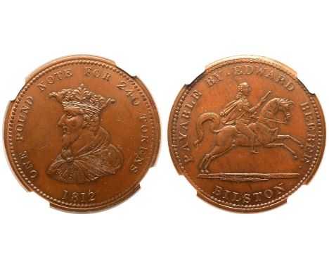 UNITED KINGDOM. Edward Beebee. Copper Penny Token, 1812. A crowned and robed facing portrait of John of Gaunt, legend around 