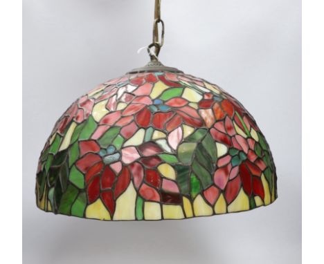 A Tiffany style circular ceiling light shade, 40cm diameter