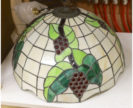 A Tiffany style circular ceiling light shade, 51cm diameter