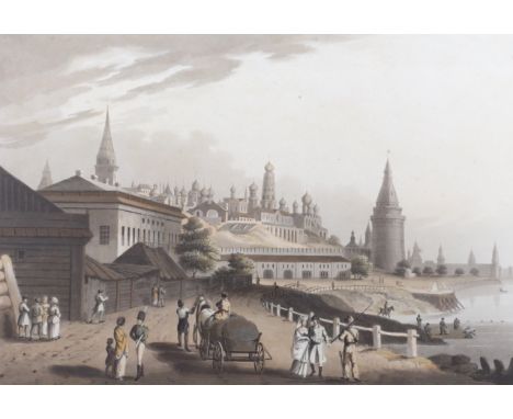 19th century aquatint, 'The Kremlin, Moscow', publ. by R. Bowyer, 1814, 30 x 40cm