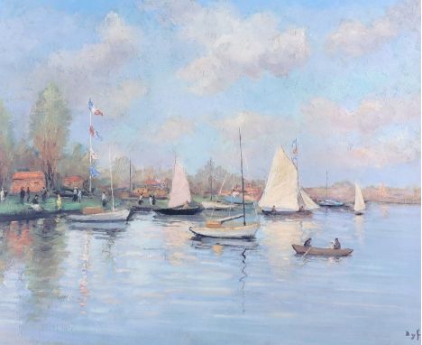 After Marcel Dyf (French, 1899-1985), colour print, 'La Regate', limited edition 293/500, publ. by Frost and Reed, signed ‘Dy