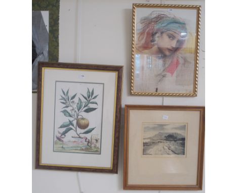Two prints and an etching (3) Condition Report: Available upon request