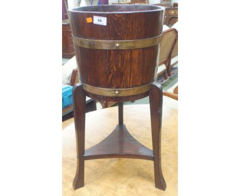 An oak brass bound planter Condition Report: Available upon request
